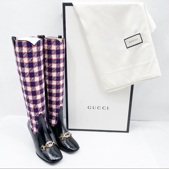 2019 F/W Gucci Zumi Check Tweed Knee Boot 🔥🔥😳 - Picture 5 of 16